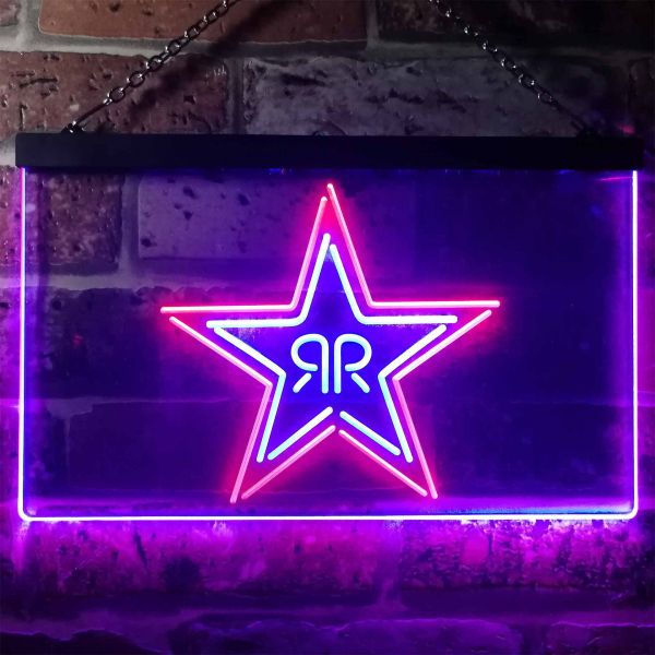 Rockstar Energy - RR Star Logo Dual LED Neon Light Sign